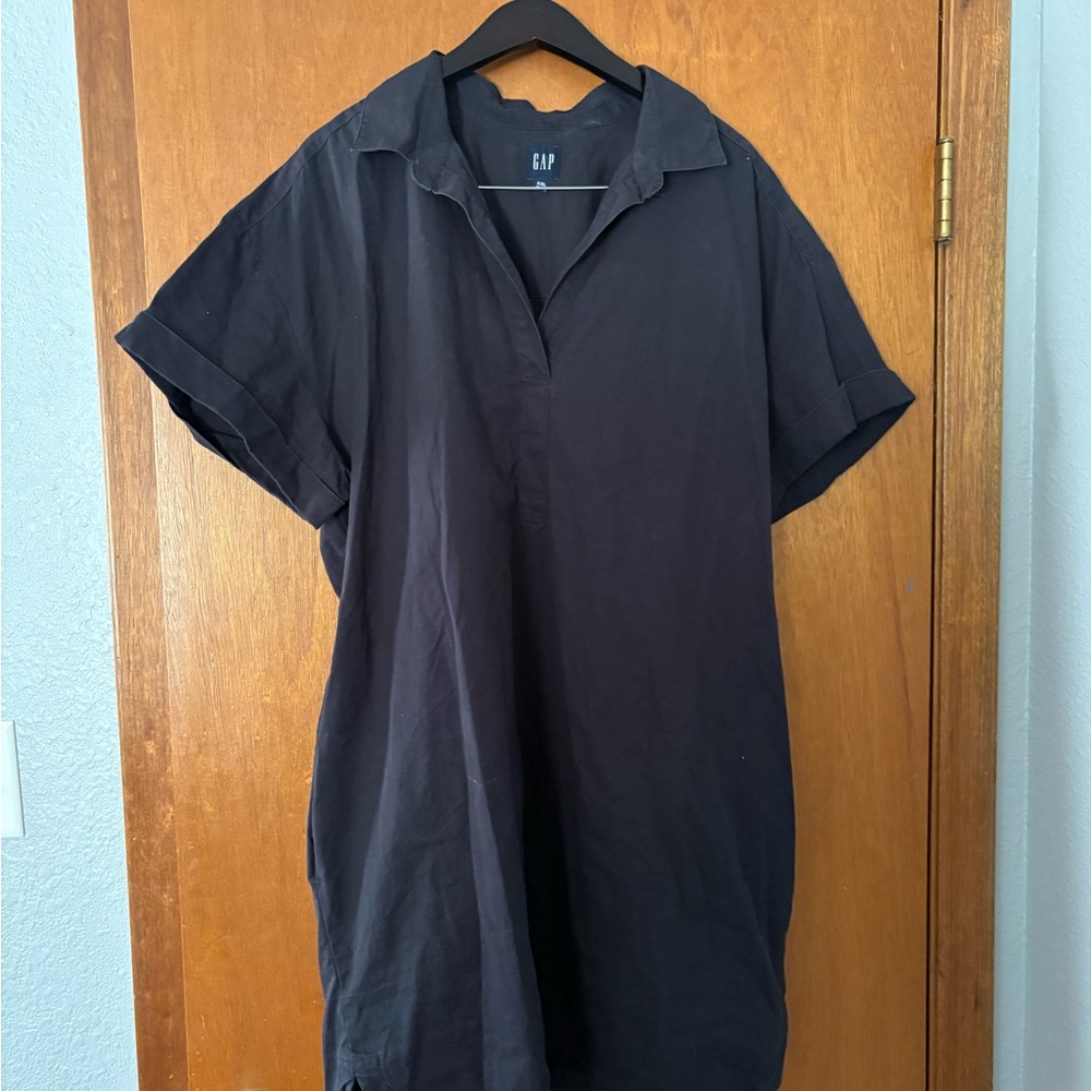 GAP Black Tunic Dress with Cuffed Sleeves Womens XXL